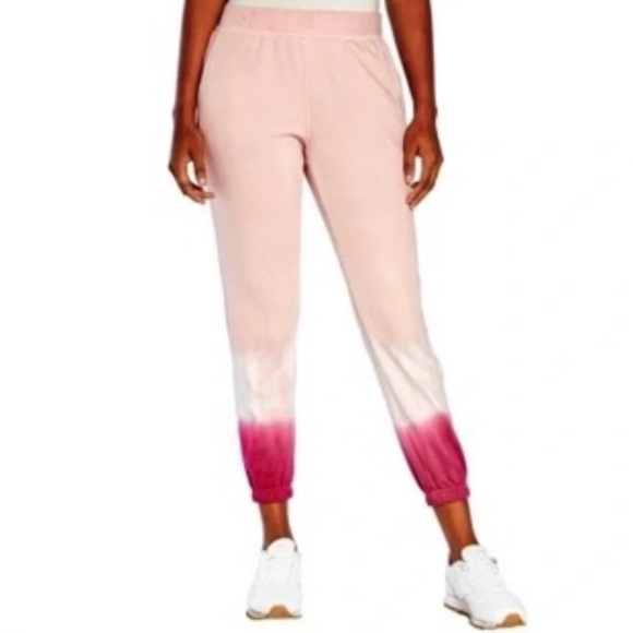 Wildfox Olivia Relaxed Fit French Terry Pink Ombre Tie Dye Jogger Pants XL - Picture 1 of 11